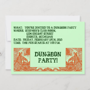 LARANJA DRAGÕES NO CONVITE DE FESTAS DOS DUNGEONS