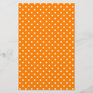 Laranja e Bolinhas de Cor Branco