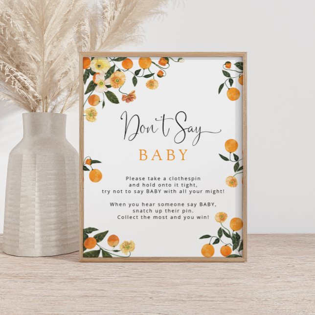 Laranja e botânico Don's say Baby Game Poster (Criador carregado)