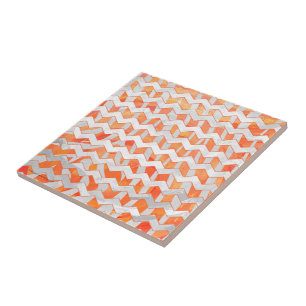 Laranja e branco de Chevron da zebra