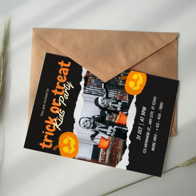 Laranja e Preto Doces ou Travessuras Convite de Ha (Criador carregado)