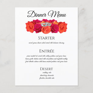 Laranja e Rosas-Rosa-Casamento Bebida- Menu Jante-