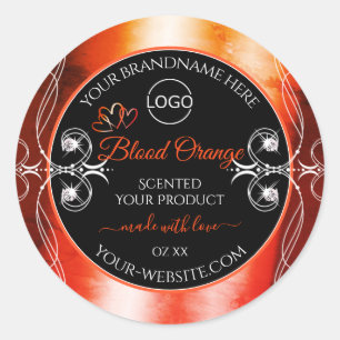Laranja Elegante Etiqueta de produto Vermelho Lara