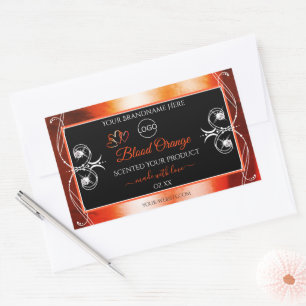 Laranja Elegante Etiqueta de produto Vermelho Lara