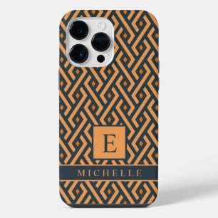 Laranja Escuro Cinza Geométrico Personalizável