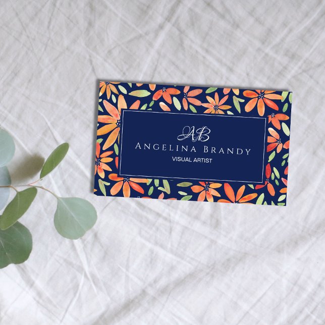 Laranja Feminina - Blush Rosa Cartão de visita (Criador carregado)