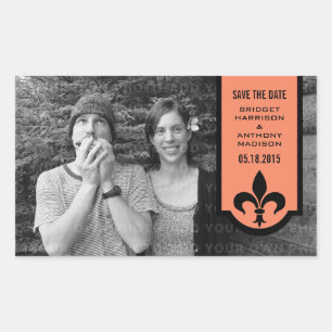 Laranja Fleur De Lis Banner Salvar adesivos de Dat