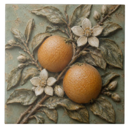 Laranja Flor de Laranjeira Rústica Relevo Falso