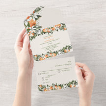 Laranja & Flores Elegantes Florais