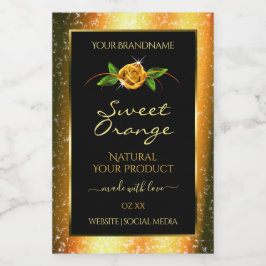 Laranja Glitter Preto Rótulos do Produto Rosa