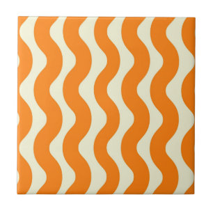 Laranja Groovy Wavy Stripe Abstrato moderno Primav