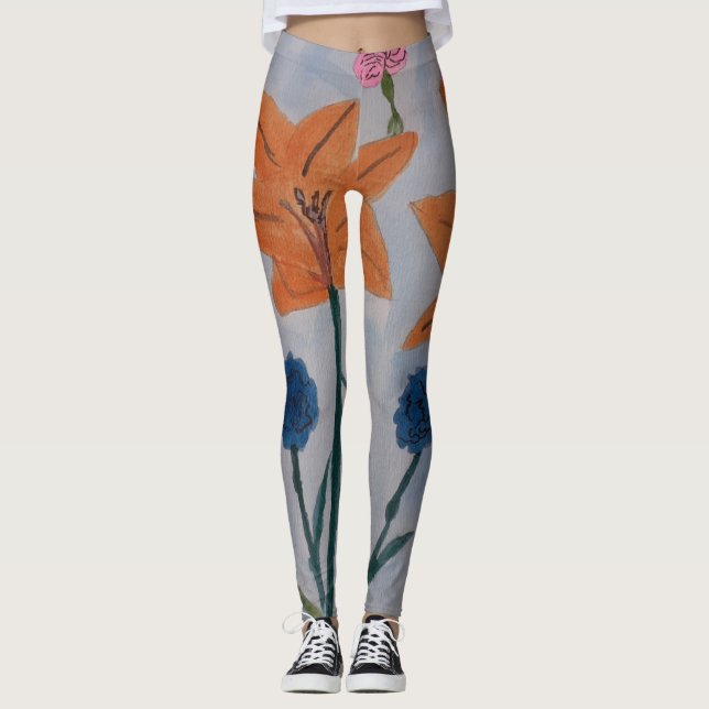 Laranja Lily Leggings (Frente)