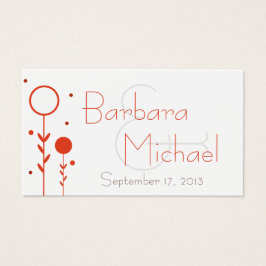 Laranja Moderno Ponto Floral Simples Casamento Mar