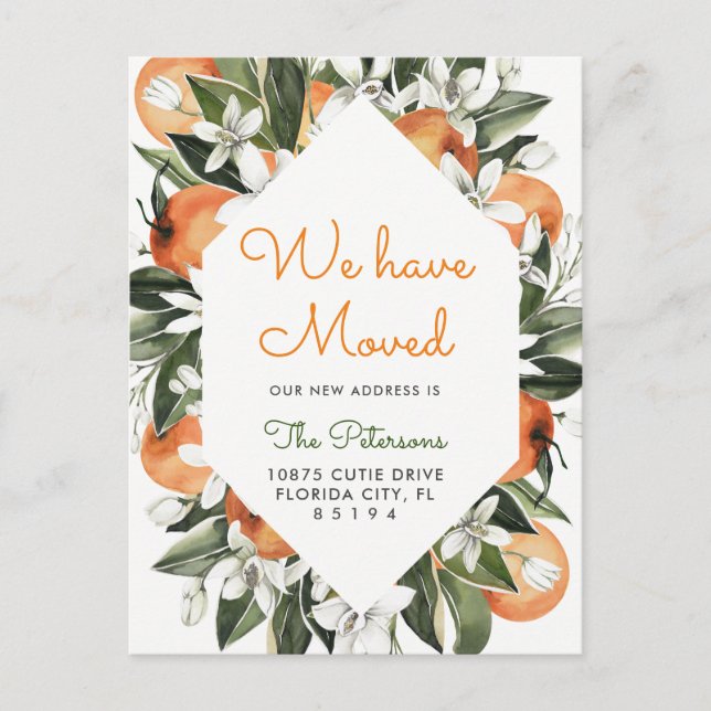 Laranja Nós Mudamos Anúncio de Mudança de Endereço (Frente)