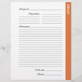 Laranja OUTRAS Páginas de Receita de Dois Lados