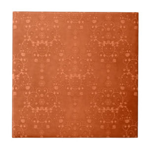 Laranja Queimada Profunda Padrão Damask Fancy