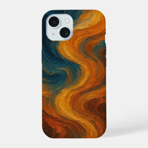 Laranja Queimado Terroso e Azul Turquesa Pintura a