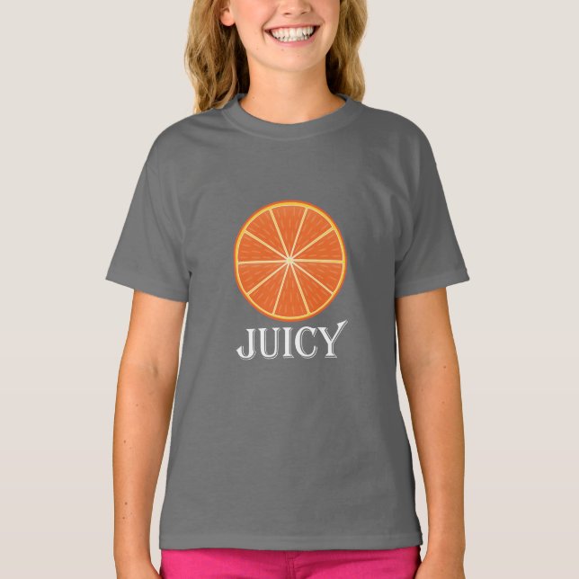 Laranja Suculenta - Camisa Básica Para Meninas (Frente)