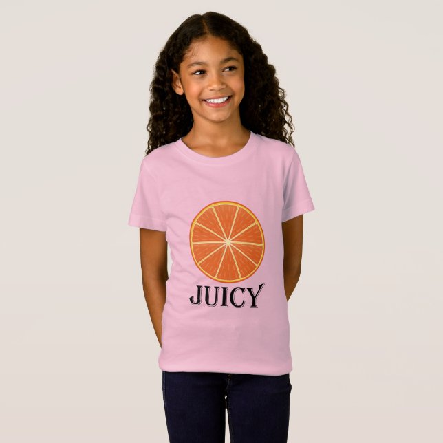 Laranja Suculenta - Camiseta de Jérsei fino para r (Frente Completa)