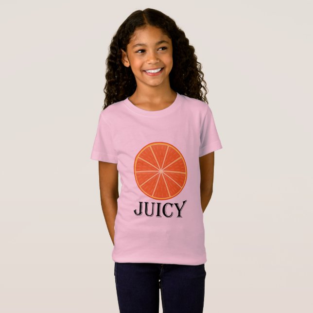 Laranja Suculenta - Camiseta de Jérsei fino para r (Frente Completa)