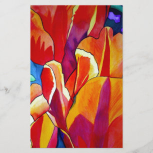 Laranja Tulipas aquarela pintura floral