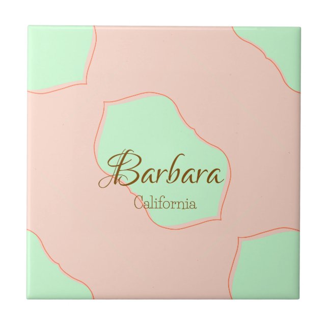 Laranja verde pastel boho adicionar nome lugar rús (Frente)