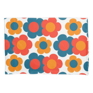 Laranja Vermelho Azul Retro Y2K Flor De Flor De Fl