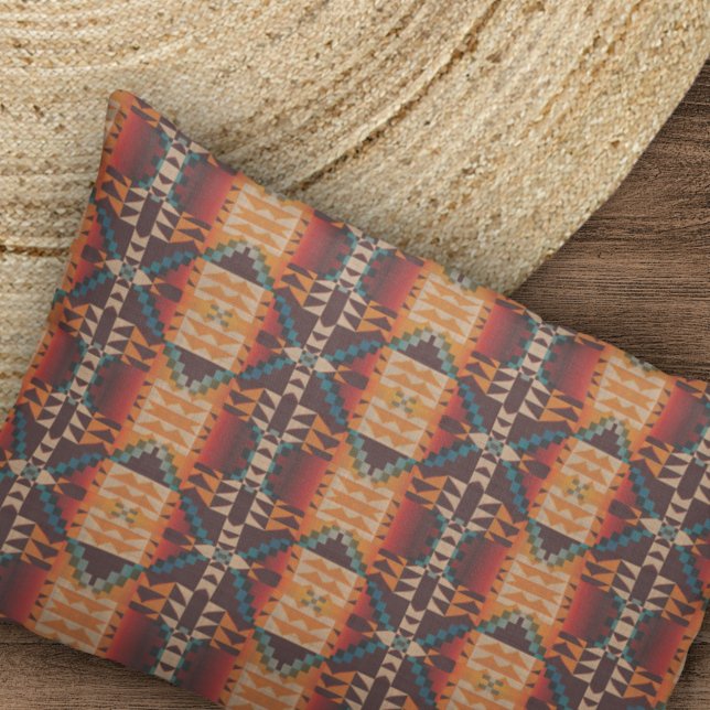 Laranja Vermelho Castanho Azul Tribal Arte Mosaica (Criador carregado)