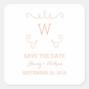 Laranja Whimsical Flourish Salve os adesivos Date