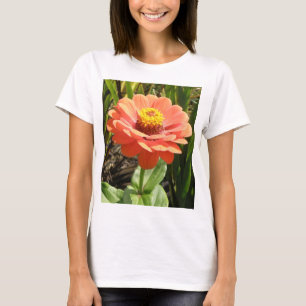 Laranja Zinnia Flor Damas T Camisa