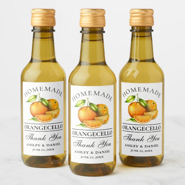 Laranjas Aquáticas Orangecello Obrigados Casamento (Garrafas)