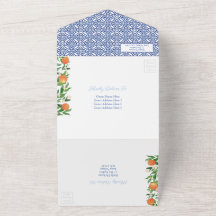 Laranjas Citrinas Anticas Azulejos Brancos Azuis C