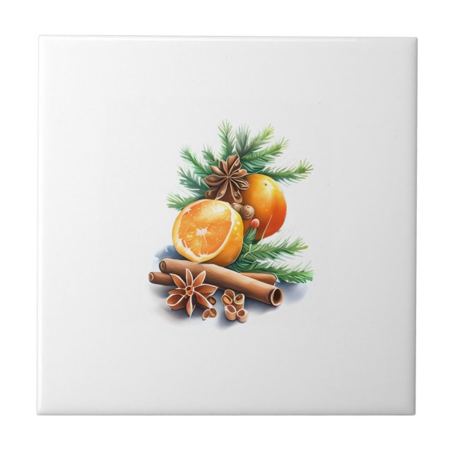 Laranjas com luvas e canela ao lado da saída (Frente)