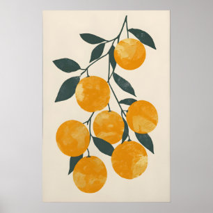 Laranjas Modernas Impressão de Arte Digital - Mini