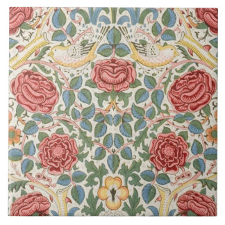 Lareira de azulejo cerâmica William Morris designs