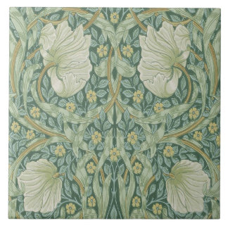 Lareira de azulejo cerâmica William Morris designs