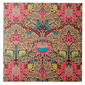 Lareira de azulejo cerâmica William Morris designs