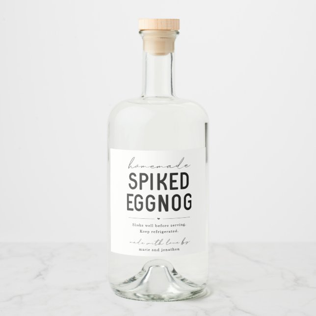 Large Homemade Spiked Eggnog Bottle Label (Frente)