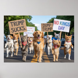 Large No Kings Day Pet Poster