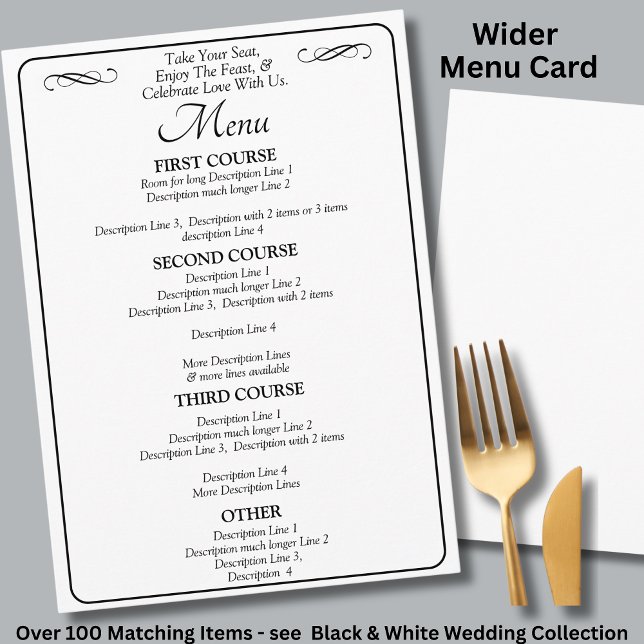 Larger Menu Card - Black White Infinity Scroll, (Criador carregado)