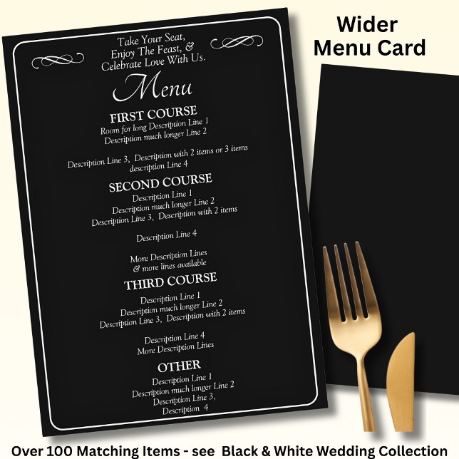 Larger Menu Card - Black White Infinity Scroll, (Criador carregado)