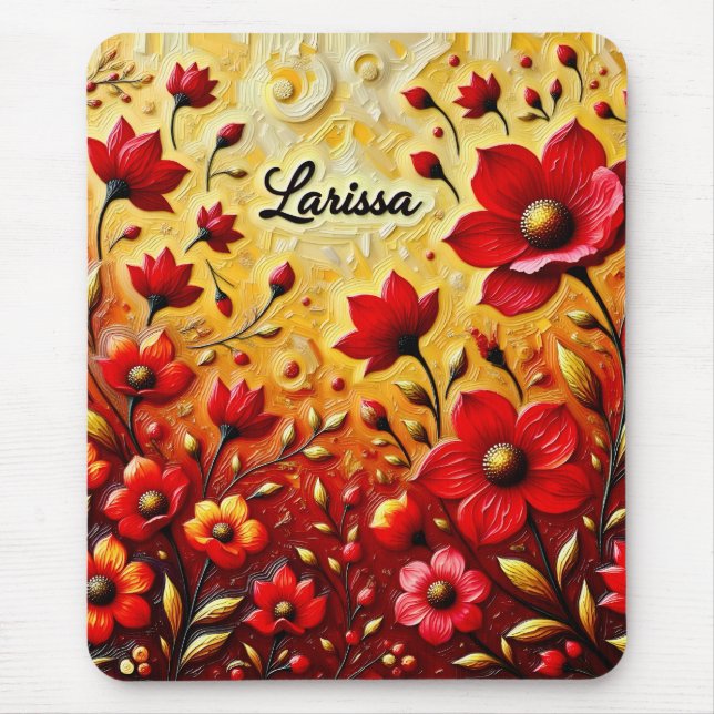 LARISSA ~ FLORES VERMELHOS ~ Mousepad (Frente)