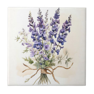 Larkspur Buquê Watercolor Romântico