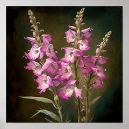 Larkspur Flower Art Poster