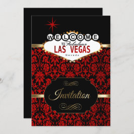 Las Vegas em Red Damask | Convite de festas