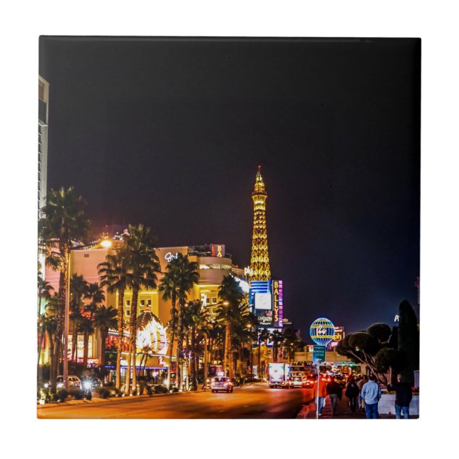 Las Vegas Night Lights Strip Eiffel Tower Casino (Frente)