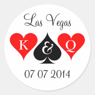 Las Vegas que wedding etiquetas com monograma e