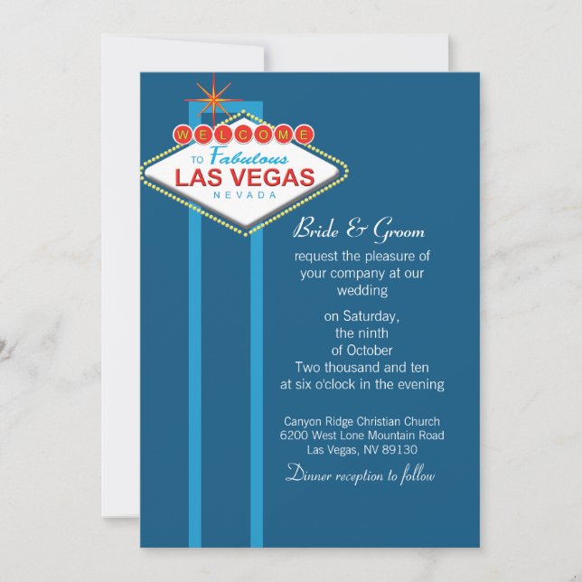 Las Vegas que Wedding o convite (Frente)
