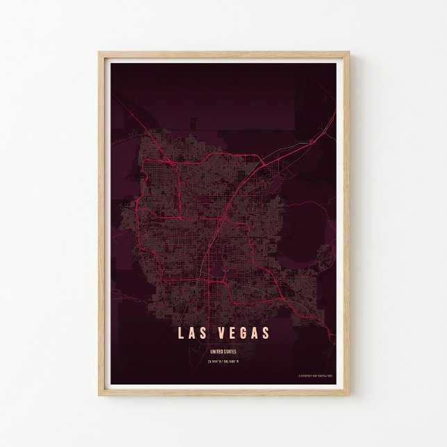 Las Vegas Ruby Poster Print Nevada Map Wallart (Criador carregado)