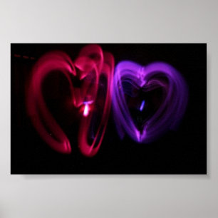 Laser Hearts Poster